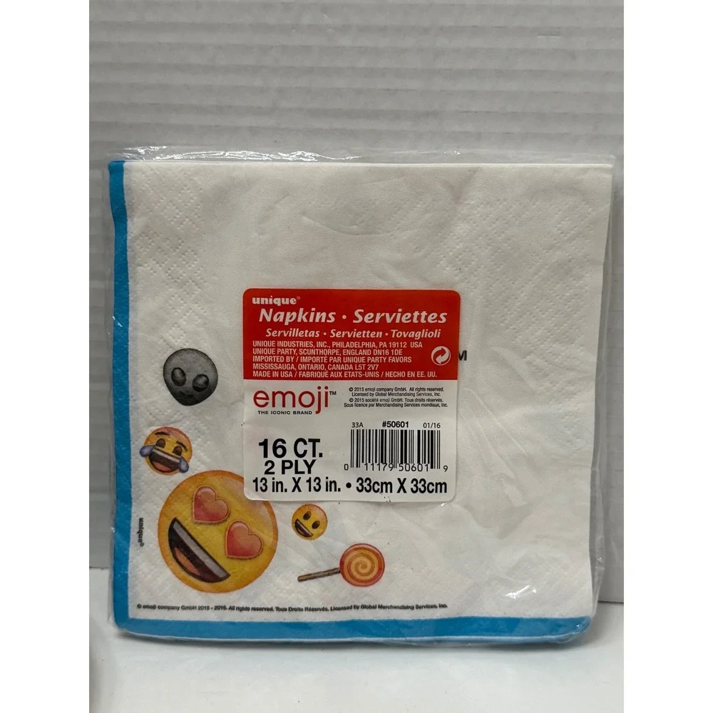 Unique Emoji The Iconic Brand Party Supplies Set 8ct Plates 16ct Napkins NEW